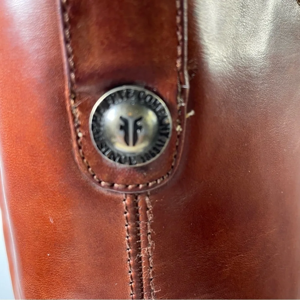 Frye Melissa Button Riding Boot Cognac Brown Women’s Size 7.5B Western Country - Picture 14 of 16